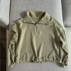 Lululemon green textured quarter zip
